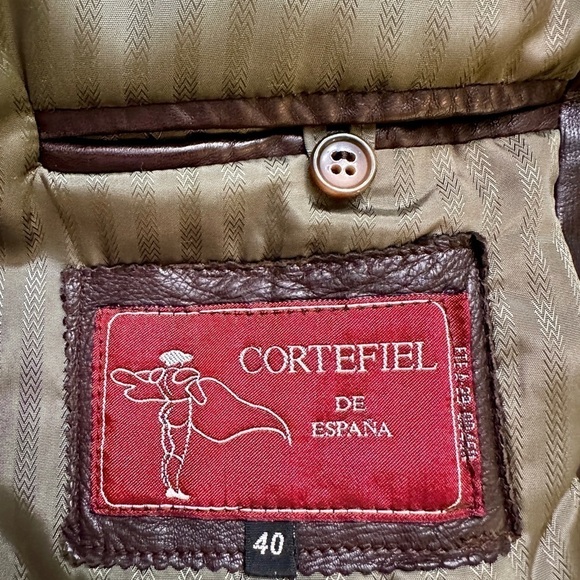 CORTEFIEL DE ESPAÑA, MENS, BROWN LEATHER JACKET. MADE IN SPAIN. SIZE 40 - Picture 8 of 10